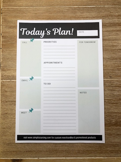 Daily Planner 50 Page Tear Off Pad
